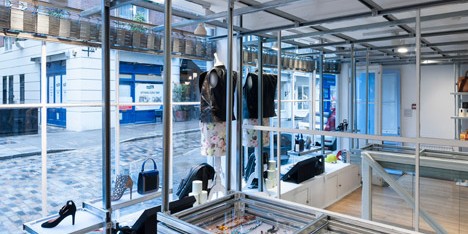 Bat Studio creates reconfigurable steel framework for Frenchologie boutique