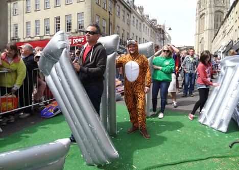 Luke Jerram transforms Bristols Park Street into 90-metre water slide