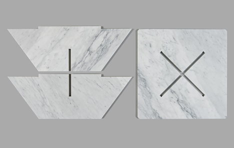 Snap Fit Marble Tables by Joe Doucet