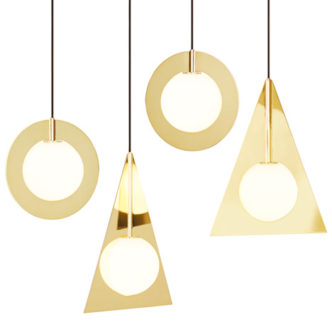 Tom Dixon Plane brass lamps