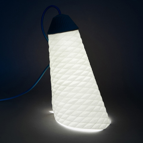 Topaze parchment lamp by Jean-Sebastien Lagrange
