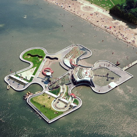 Water Play Island by Mariske Pemmelaar Groot in Utrecht, Netherlands. Photo by De Jong Luchtfotografie
