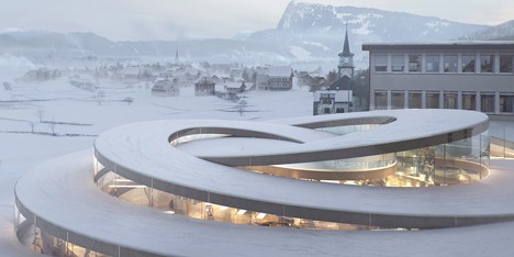 Bjarke Ingels unveils spiralling museum for Swiss watchmaker