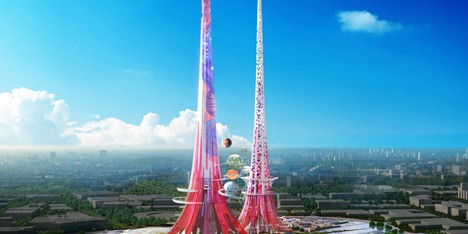 Chetwoods creates “blatantly iconic” kilometre-tall tower to act as environmental filter for Wuhan