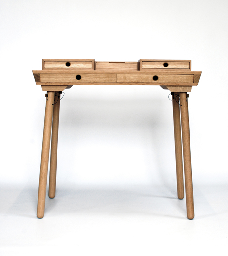 Demetrio Oak Writer's Desk by Kai Venus — One Year On 2013