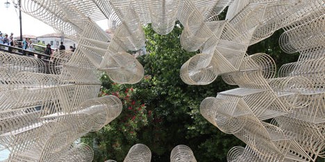 Ai Weiwei’s Forever Bicycles installed at Palazzo Franchetti in Venice