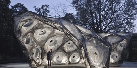 University of Stuttgart unveils carbon-fibre pavilion based on beetle shells