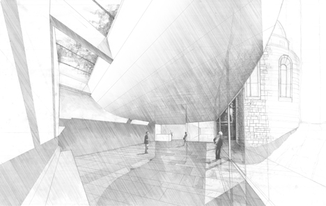 Interior sketch of PFP-Planungs-GmbH-Hamburg-Germany-School-in-Genoa