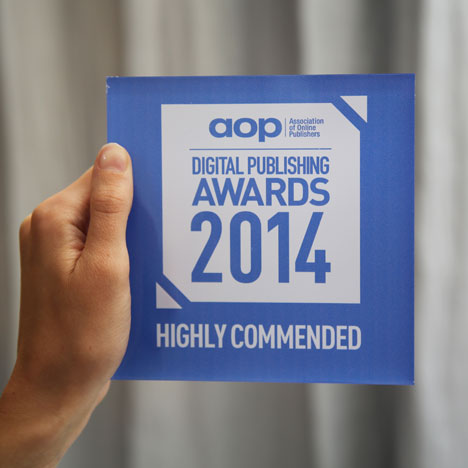 “Stunningly beautiful” Dezeen is highly commended in digital publishing awards