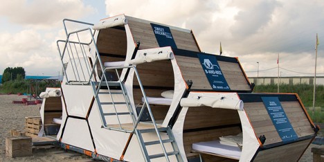B-and-Bee stackable sleeping cells for festivals