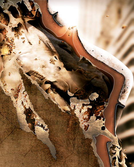 Bees printing concrete by John Becker and Geoff Manaugh