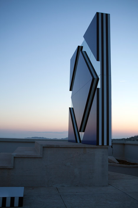 Defini, Fini, Infini by Daniel Buren on Le Corbusier's Cité Radieuse rooftop