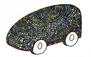 Stained-glass car by Dominic Wilcox Stained-glass car by Dominic Wilcox