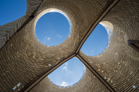 Tower of "grown" bio-bricks by The Living opens at MoMA PS1