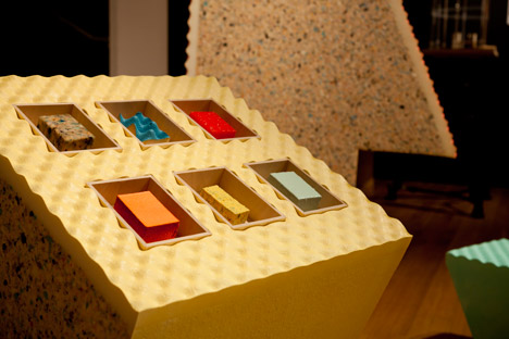 Museum furniture made from foam by Sungsin Eo