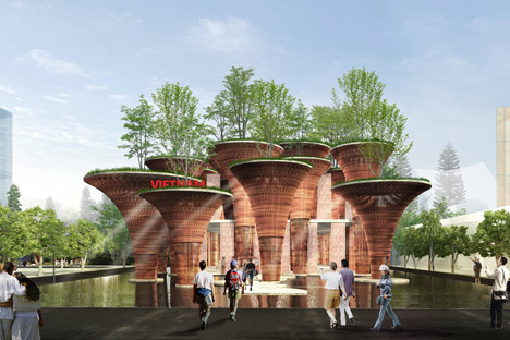 Vietnam Pavilion at the Milan Expo by Vo Trong Nghia Architects