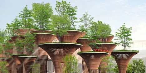 Vietnam Pavilion at the Milan Expo by Vo Trong Nghia Architects