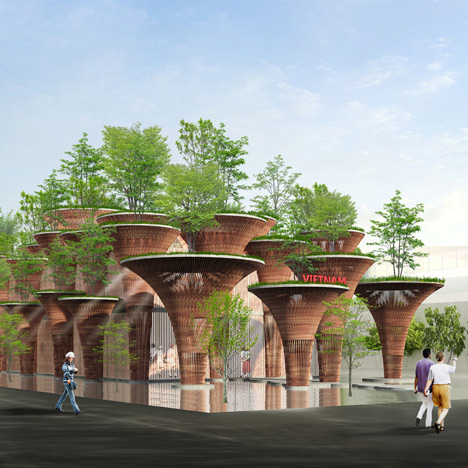 Vietnam Pavilion at the Milan Expo by Vo Trong Nghia Architects