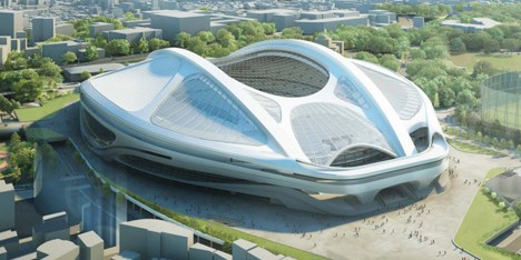 Zaha Hadid's modified Tokyo Olympic stadium design