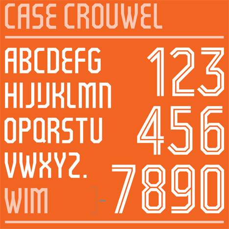Wim Crouwel designs typeface for Holland’s FIFA World Cup 2014 kit