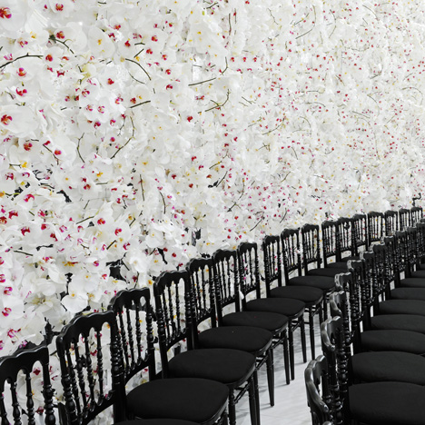 Dior’s feminine haute couture fashion show set against white orchids