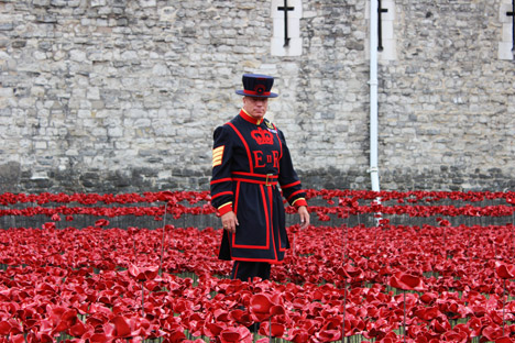 Blood Swept Lands and Seas of Red poppies installation at the Tower of London