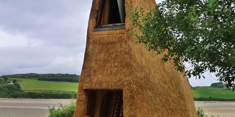 Jeffry’s House by Emily Mannion and Thomas O’Brien is a thatched folly by the sea