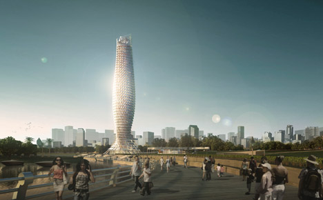 Doumen Observation Tower by RMJM is a fish-inspired skyscraper