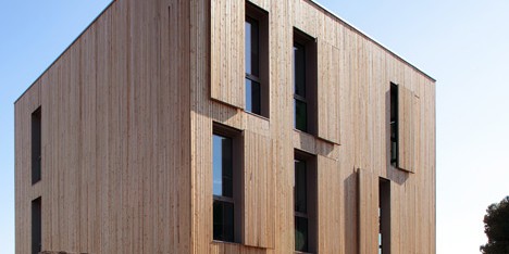 Chrystelle Sanaa’s Municipal Technical Centre is clad in thin strips of cedar