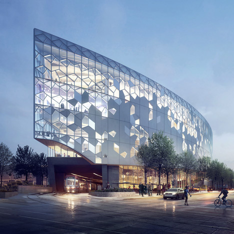 Snøhetta reveals proposal to build a library around a Calgary railway line