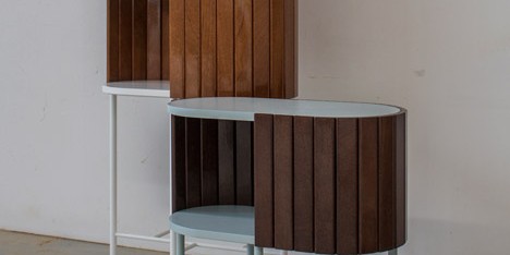 Davide G Aquini’s furniture collection is clad in boat decking