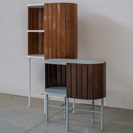 Davide G Aquini’s furniture collection is clad in boat decking