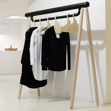 Torsten Neeland creates wooden framework for new Yohji Yamamoto collection