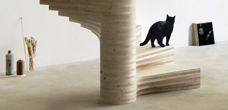 Wooden Spiral staircase by Risa Meyer