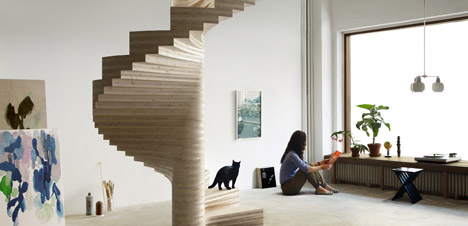 Wooden Spiral staircase by Risa Meyer