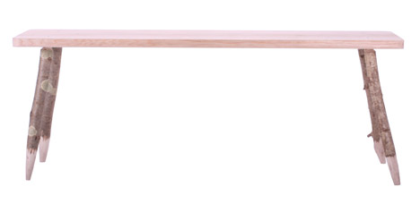 Hewn bench by Sebastian Cox
