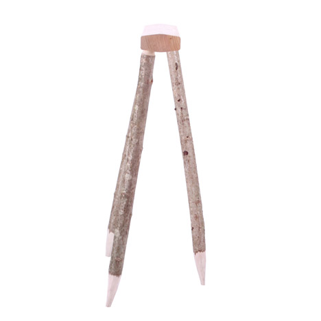 Hewn three legged trestle by Sebastian Cox