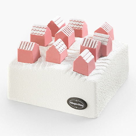 Ice cream cake "village" for Häagen-Dazs by Nendo