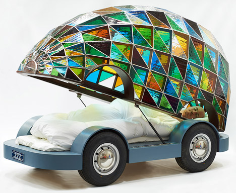 Stained-glass driverless car by Dominic Wilcox