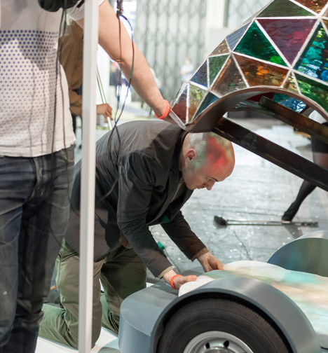Stained-glass driverless car by Dominic Wilcox