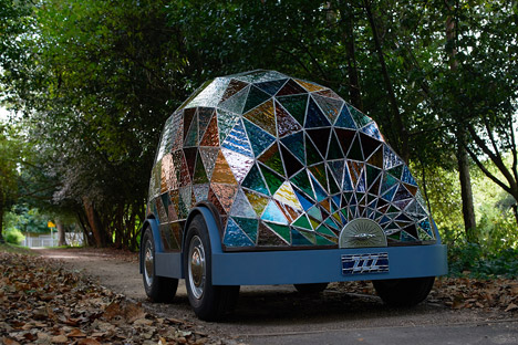 Stained-glass driverless car by Dominic Wilcox