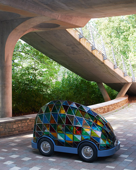 Stained-glass driverless car by Dominic Wilcox