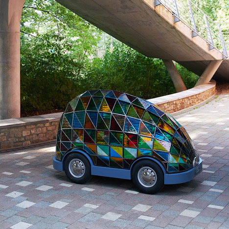Stained-glass driverless car by Dominic Wilcox