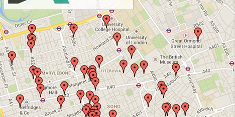 Dezeen and designjunction launch map  of West End Design Quarter 2014