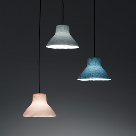 Bi-Color Washi lamp by Nendo