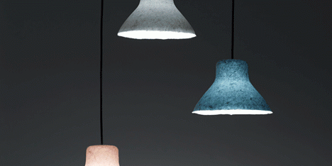 Bi-Color Washi lamp by Nendo