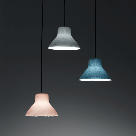 Bi-Color Washi lamp by Nendo