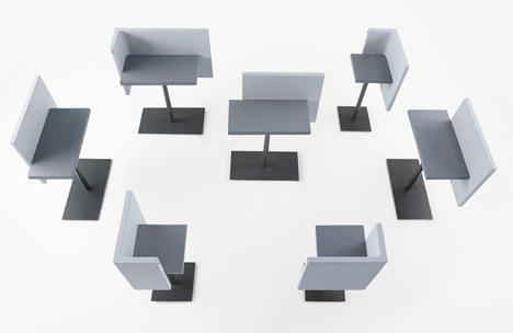 Brackets-lite office furniture by Nendo for Kokuyo