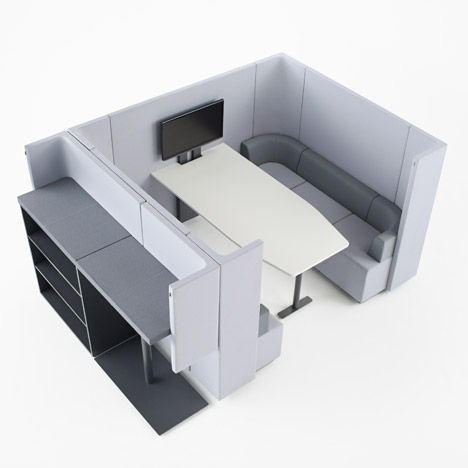 Brackets-lite office furniture by Nendo for Kokuyo