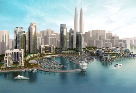 Dubai Creek Harbour twin towers by Emaar Properties and Dubai Holdings